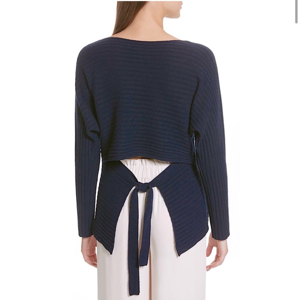 VINCE Open Tie-Back Wool Cashmere Sweater